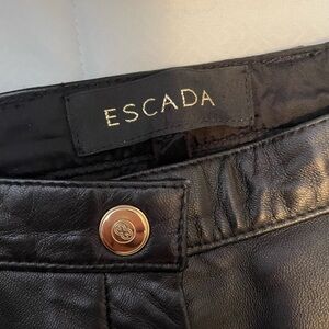 Escada Black Leather Pants